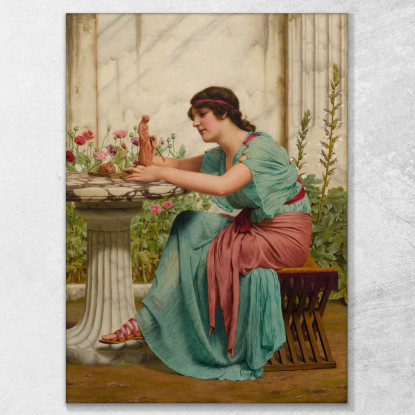 A Dilettante John William Godward jwg4 quadro stampato su tela