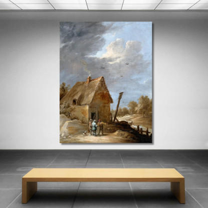 Una Strada Vicino A Un Cottage David Teniers The Younger dty15 quadro stampato su tela