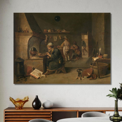 L'Alchimista David Teniers The Younger dty20 quadro stampato su tela