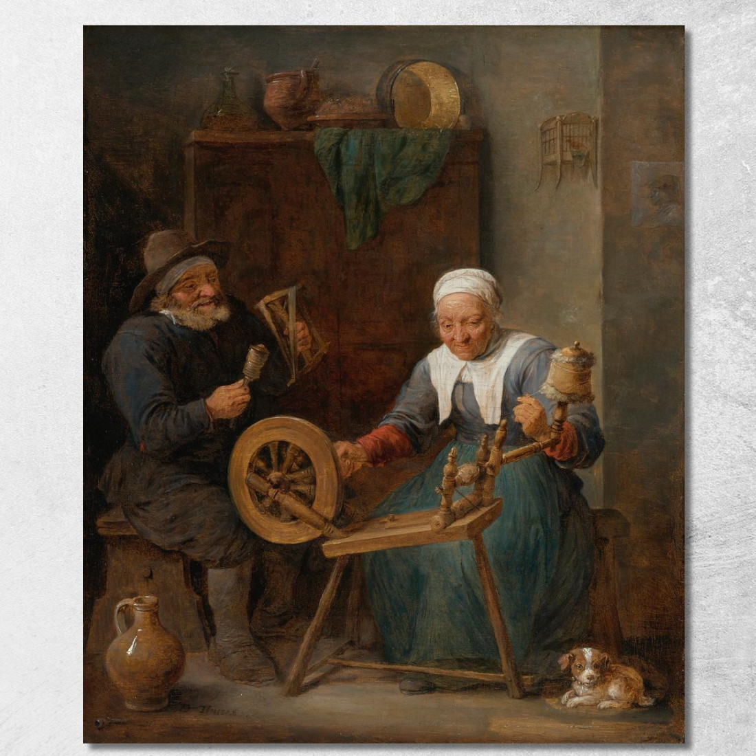 Una Coppia Anziana Che Fila La Lana In Un Interno David Teniers The Younger dty22 quadro stampato su tela Una Coppia Anziana Che Fila La Lana In Un Interno David Teniers The Younger dty22 quadro stampato su tela