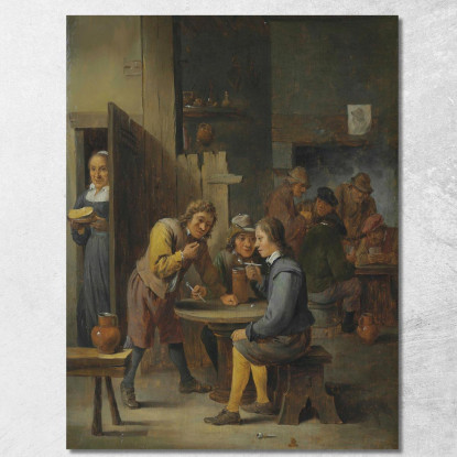 Figure In Un Interno Di Taverna David Teniers The Younger dty36 quadro stampato su tela