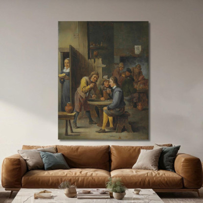 Figure In Un Interno Di Taverna David Teniers The Younger dty36 quadro stampato su tela