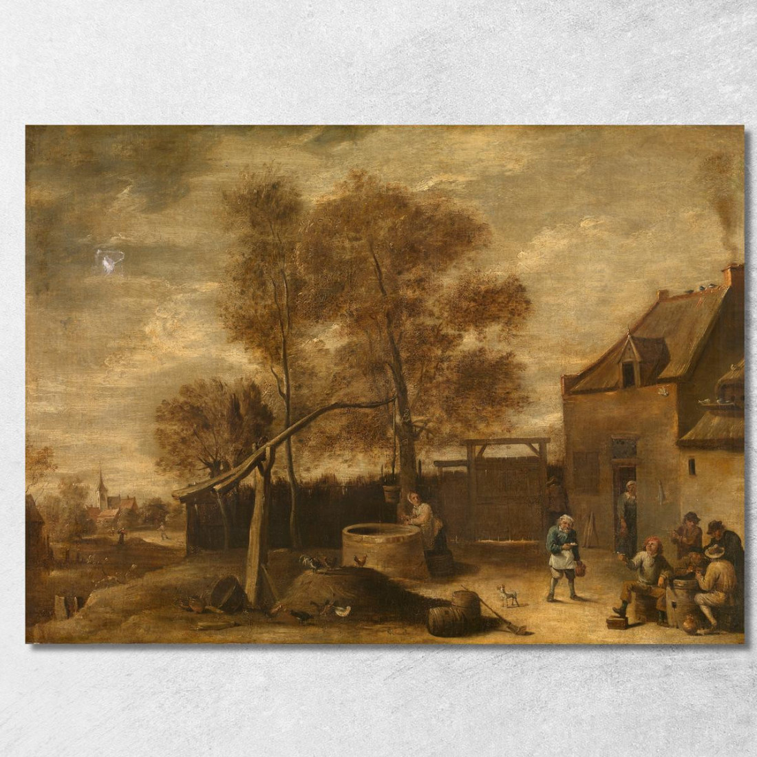 Nel Cortile Della Fattoria David Teniers The Younger dty44 quadro stampato su tela