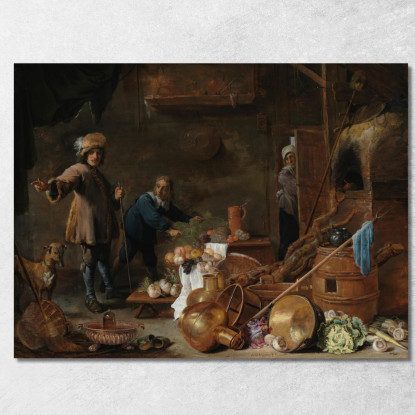 Interno Di Cucina 2 David Teniers The Younger dty48 quadro stampato su tela