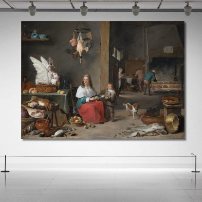 Interno Di Cucina David Teniers The Younger dty49 quadro stampato su tela