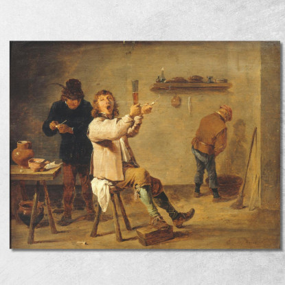 La Chanson À Boire David Teniers The Younger dty50 quadro stampato su tela