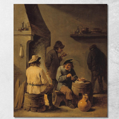 La Tabagie David Teniers The Younger dty51 quadro stampato su tela