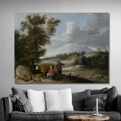 Paesaggio Con Una Lattaia E Un Pastore David Teniers The Younger dty53 quadro stampato su tela