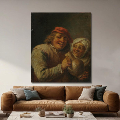 Vecchio E Vecchia David Teniers The Younger dty61 quadro stampato su tela