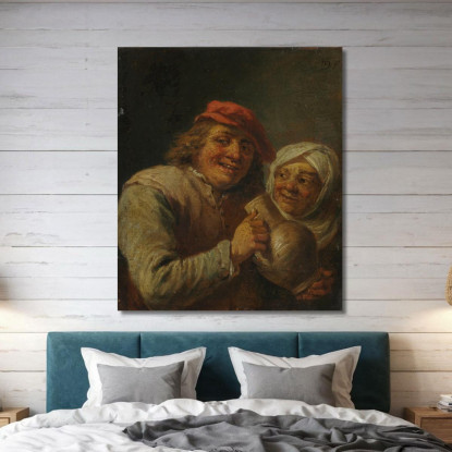 Vecchio E Vecchia David Teniers The Younger dty61 quadro stampato su tela