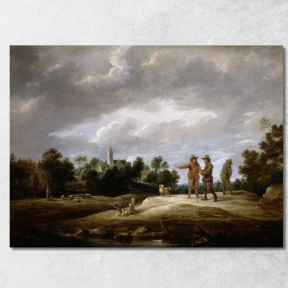 Contadini Che Conversano David Teniers The Younger dty64 quadro stampato su tela