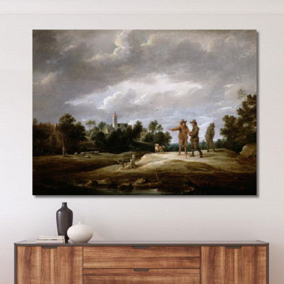 Contadini Che Conversano David Teniers The Younger dty64 quadro stampato su tela