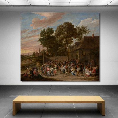 Contadini Che Danzano E Banchettano David Teniers The Younger dty65 quadro stampato su tela