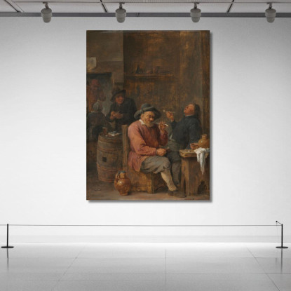 Contadini Che Fumano In Una Locanda David Teniers The Younger dty69 quadro stampato su tela