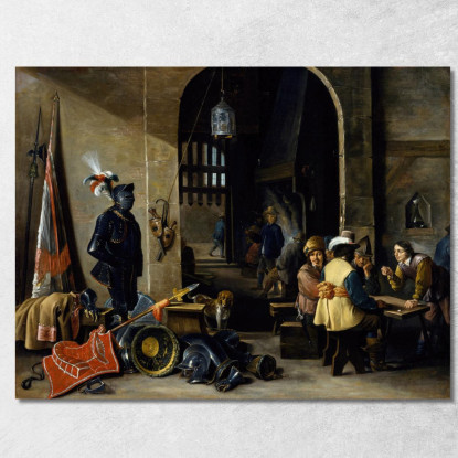 Soldati Che Giocano A Dadi David Teniers The Younger dty77 quadro stampato su tela