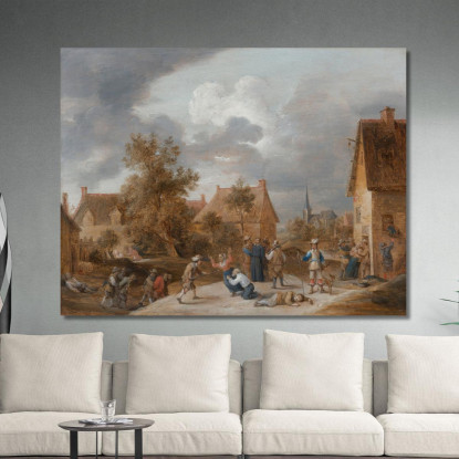 Soldati Che Saccheggiano Un Villaggio David Teniers The Younger dty78 quadro stampato su tela