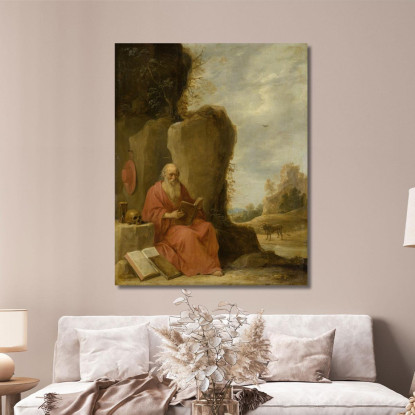San Girolamo Nel Deserto David Teniers The Younger dty80 quadro stampato su tela