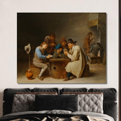 I Giocatori Di Carte David Teniers The Younger dty88 quadro stampato su tela