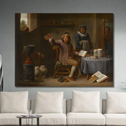 La Consultazione David Teniers The Younger dty90 quadro stampato su tela