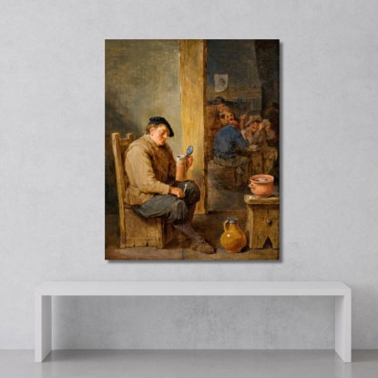 Il Boccale Vuoto David Teniers The Younger dty93 quadro stampato su tela