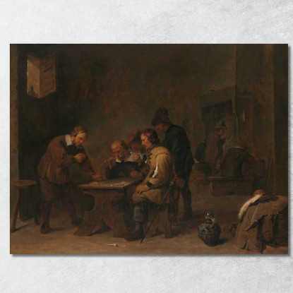 I Giocatori D'Azzardo David Teniers The Younger dty95 quadro stampato su tela