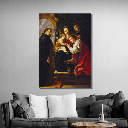 Il Matrimonio Mistico Di Santa Caterina (Dopo Fetti) David Teniers The Younger dty97 quadro stampato su tela