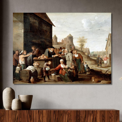 Le Sette Opere Di Misericordia Corporale David Teniers The Younger dty103 quadro stampato su tela