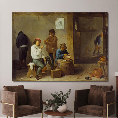 I Fumatori David Teniers The Younger dty105 quadro stampato su tela