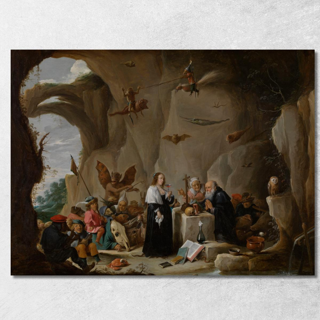 La Tentazione Di Sant'Antonio Il Grande David Teniers The Younger dty106 quadro stampato su tela La Tentazione Di Sant'Antonio Il Grande David Teniers The Younger dty106 quadro stampato su tela