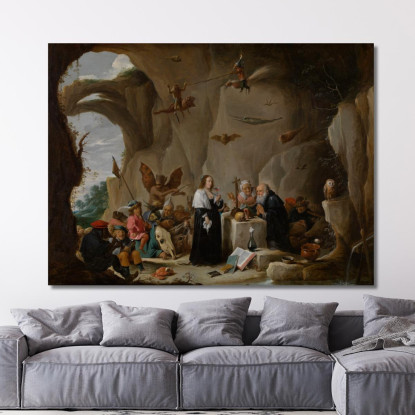 La Tentazione Di Sant'Antonio Il Grande David Teniers The Younger dty106 quadro stampato su tela