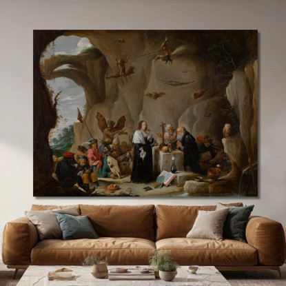 La Tentazione Di Sant'Antonio Il Grande David Teniers The Younger dty106 quadro stampato su tela