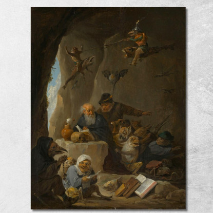 La Tentazione Di Sant'Antonio David Teniers The Younger dty108 quadro stampato su tela