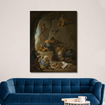 La Tentazione Di Sant'Antonio David Teniers The Younger dty108 quadro stampato su tela