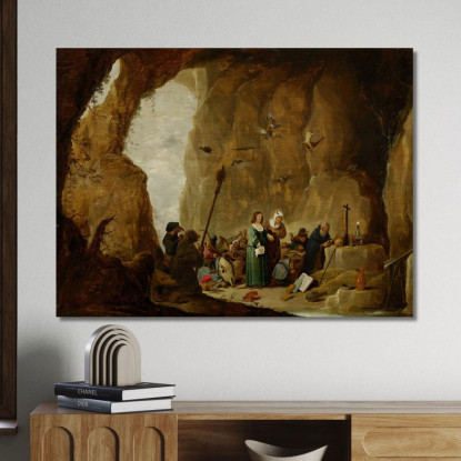 La Tentazione Di Sant'Antonio David Teniers The Younger dty109 quadro stampato su tela