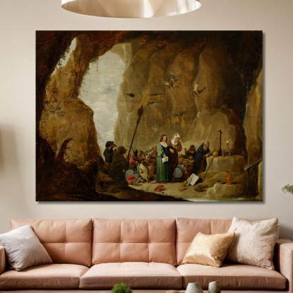 La Tentazione Di Sant'Antonio David Teniers The Younger dty109 quadro stampato su tela