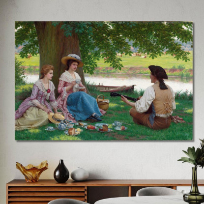 Una Festa In Campagna Edmund Blair Leighton ebl4 quadro stampato su tela