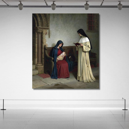 Libri E Arte Materna Edmund Blair Leighton ebl6 quadro stampato su tela