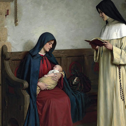 Libri E Arte Materna Edmund Blair Leighton ebl6 quadro stampato su tela