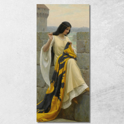 Cucendo Lo Stendardo Edmund Blair Leighton ebl19 quadro stampato su tela