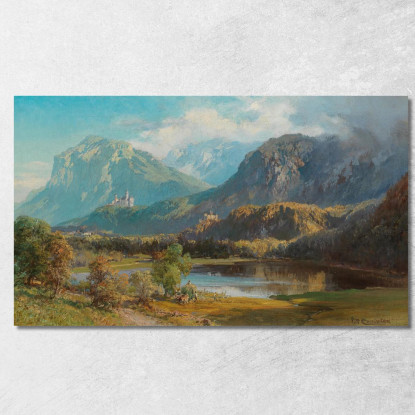 Una Vista Di Neuschwanstein Edward Theodore Compton etc5 quadro stampato su tela