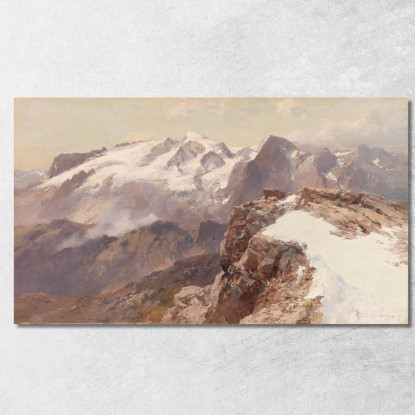 Vista Della Marmolada Dal Piz Boè Edward Theodore Compton etc9 quadro stampato su tela