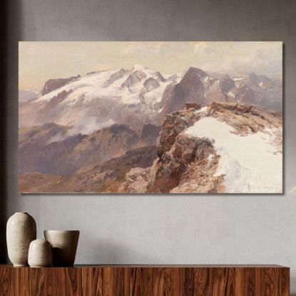 Vista Della Marmolada Dal Piz Boè Edward Theodore Compton etc9 quadro stampato su tela