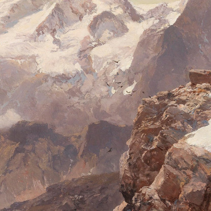 Vista Della Marmolada Dal Piz Boè Edward Theodore Compton etc9 quadro stampato su tela