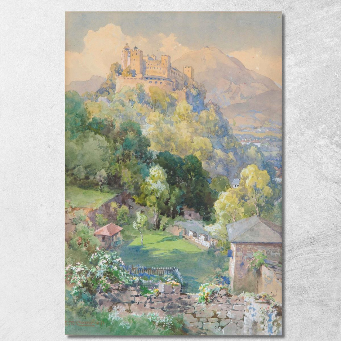 Fortezza Di Hohensalzburg Dalla Richterhöhe Edward Theodore Compton etc26 quadro stampato su tela Fortezza Di Hohensalzburg Dalla Richterhöhe Edward Theodore Compton etc26 quadro stampato su tela