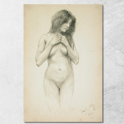 Nudo Femminile Frank Duveneck fdu2 quadro stampato su tela