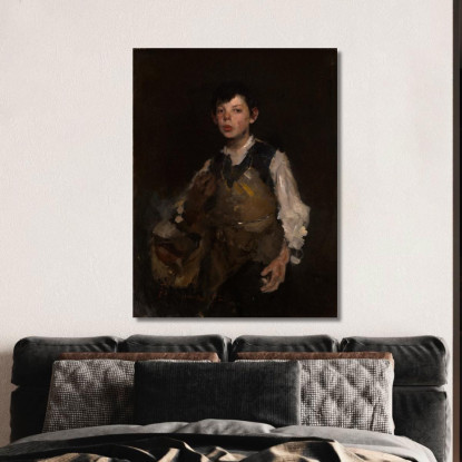 Il Ragazzo Che Fischia Frank Duveneck fdu26 quadro stampato su tela