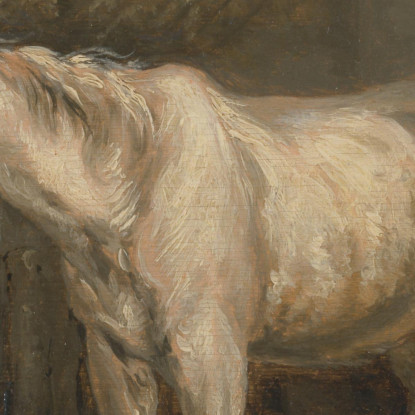 Vecchi Cavalli Con Un Cane In Una Stalla George Morland gmo23 quadro stampato su tela