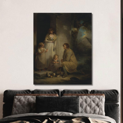 Vendita Di Porcellini D'India George Morland gmo31 quadro stampato su tela