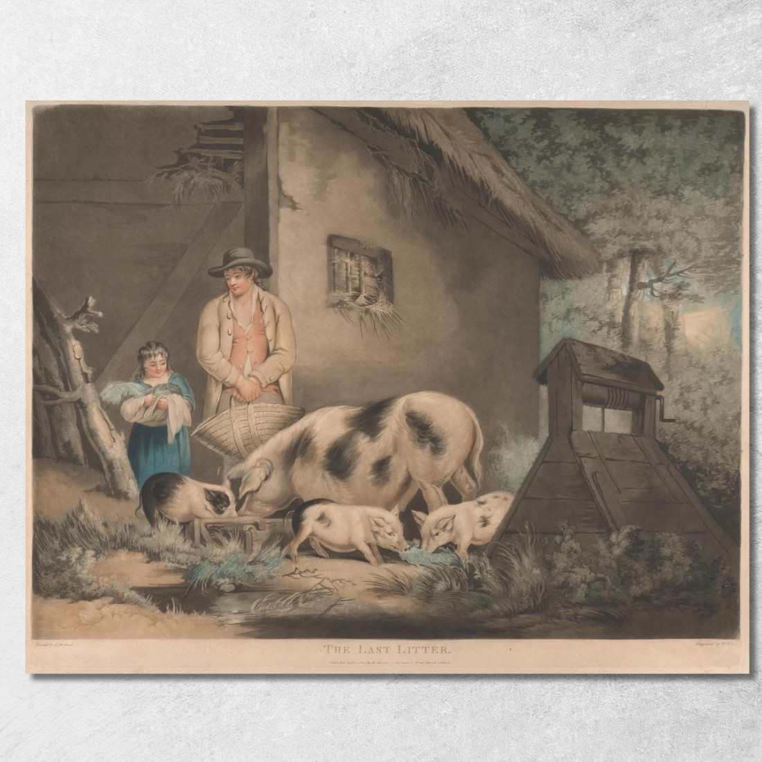 L'Ultima Cucciolata George Morland gmo47 quadro stampato su tela L'Ultima Cucciolata George Morland gmo47 quadro stampato su tela