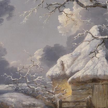 Paesaggio Invernale Con Figure George Morland gmo56 quadro stampato su tela